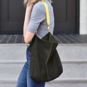 Suede leather bag